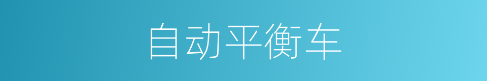 自动平衡车的同义词