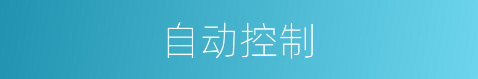 自动控制的意思