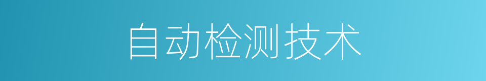 自动检测技术的同义词