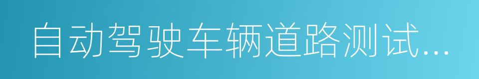 自动驾驶车辆道路测试管理实施细则的同义词