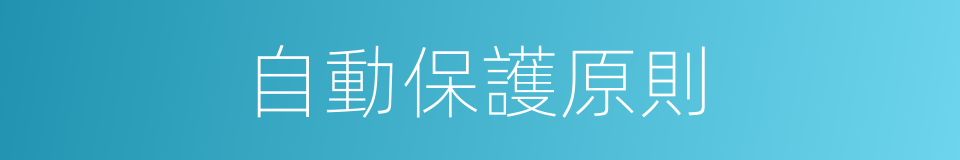 自動保護原則的同義詞