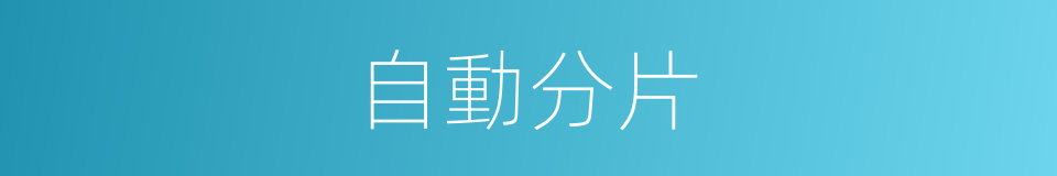 自動分片的同義詞