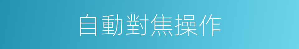 自動對焦操作的同義詞