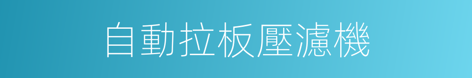 自動拉板壓濾機的同義詞