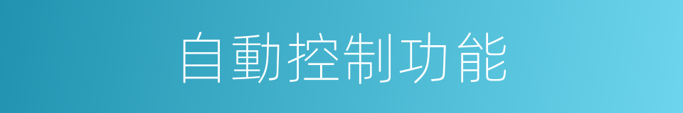 自動控制功能的同義詞