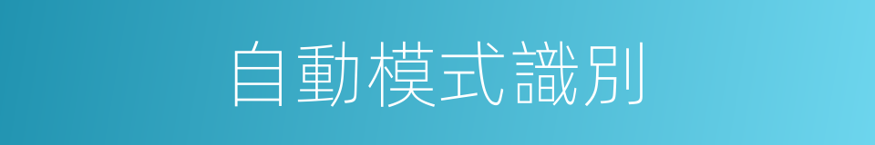 自動模式識別的同義詞