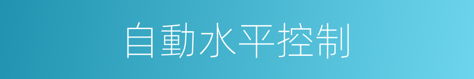 自動水平控制的同義詞