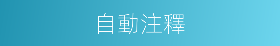 自動注釋的意思