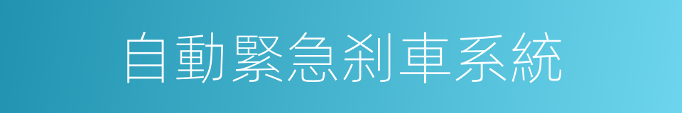 自動緊急刹車系統的同義詞