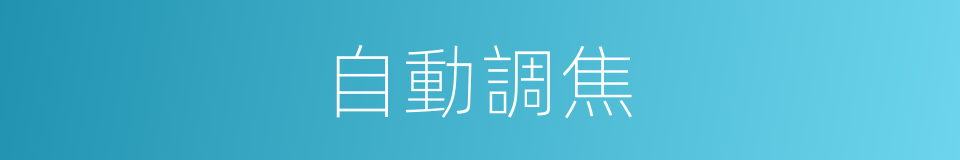 自動調焦的意思
