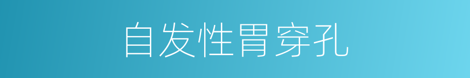 自发性胃穿孔的同义词