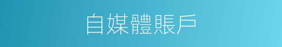 自媒體賬戶的同義詞
