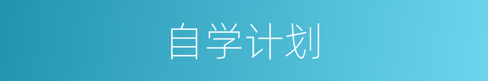 自学计划的同义词