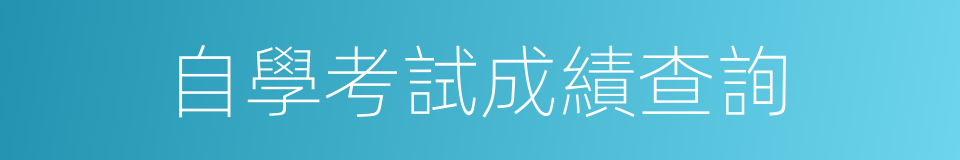 自學考試成績查詢的同義詞