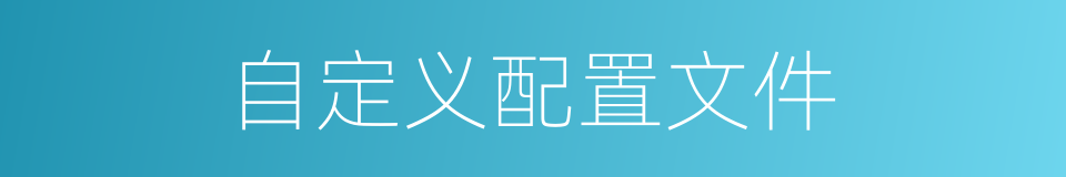 自定义配置文件的同义词