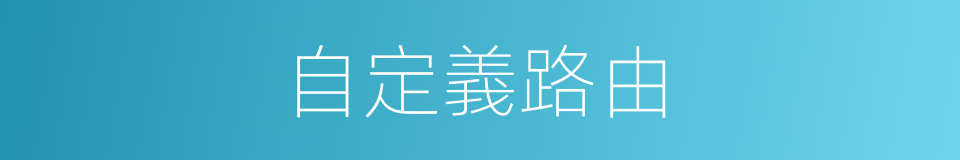 自定義路由的同義詞