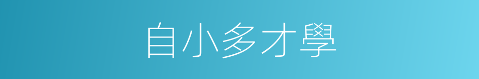 自小多才學的同義詞