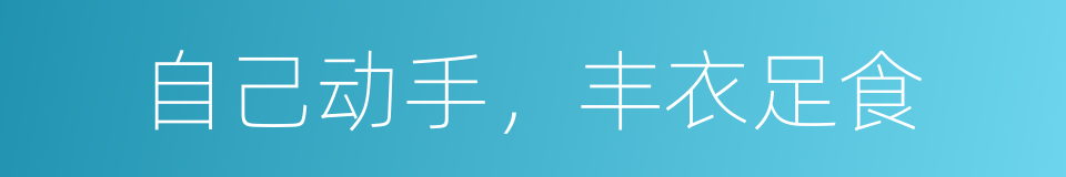 自己动手，丰衣足食的同义词