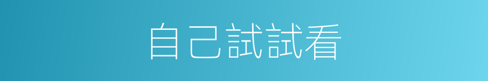 自己試試看的同義詞