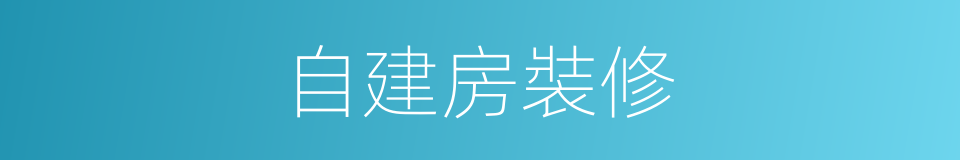 自建房裝修的同義詞