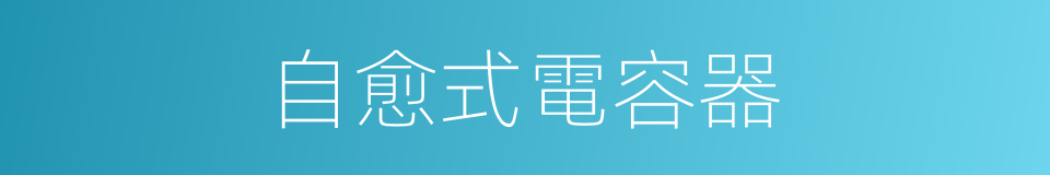 自愈式電容器的同義詞