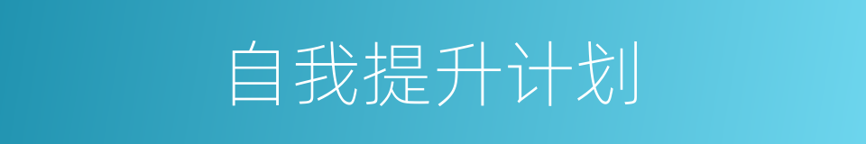 自我提升计划的同义词