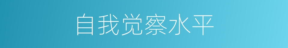 自我觉察水平的同义词