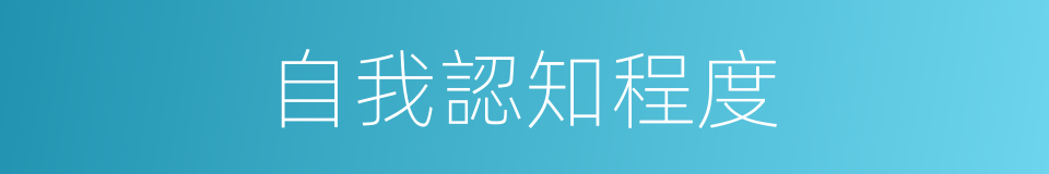 自我認知程度的同義詞