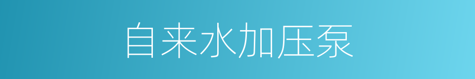 自来水加压泵的同义词