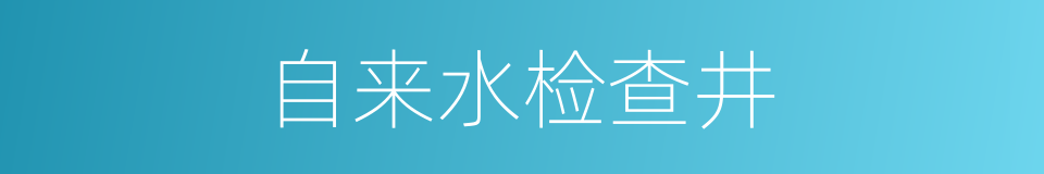 自来水检查井的同义词