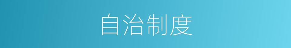 自治制度的同义词