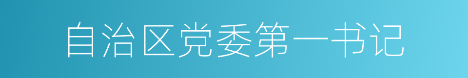 自治区党委第一书记的同义词