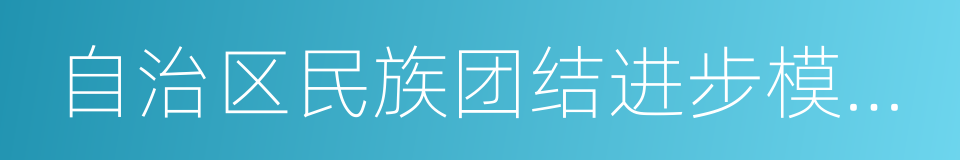 自治区民族团结进步模范单位的同义词