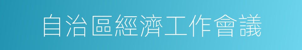 自治區經濟工作會議的同義詞