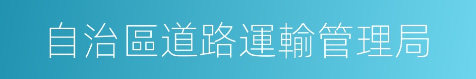 自治區道路運輸管理局的同義詞