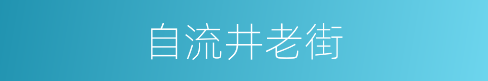 自流井老街的同义词