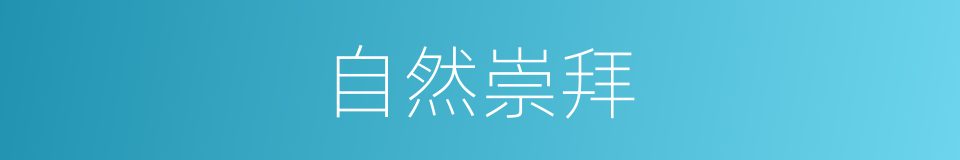 自然崇拜的意思