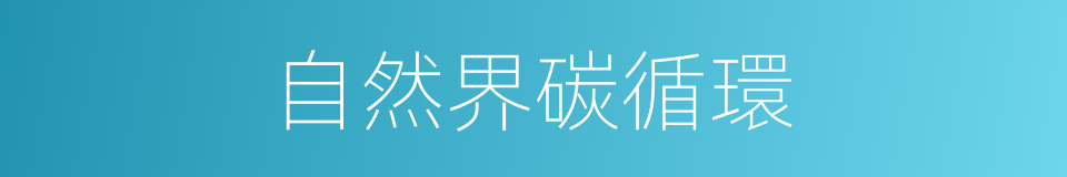 自然界碳循環的同義詞