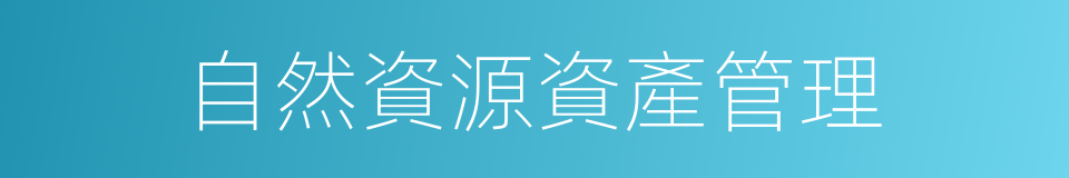 自然資源資產管理的同義詞