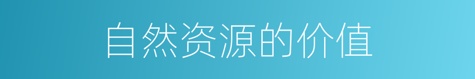 自然资源的价值的同义词