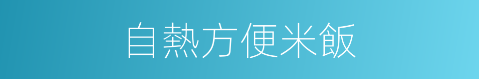 自熱方便米飯的同義詞