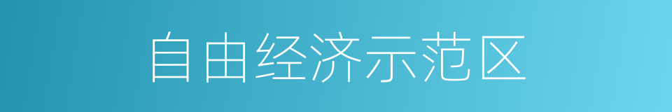 自由经济示范区的同义词