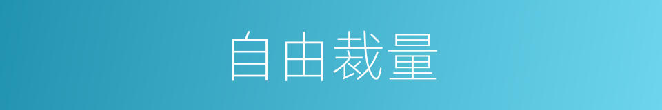 自由裁量的意思
