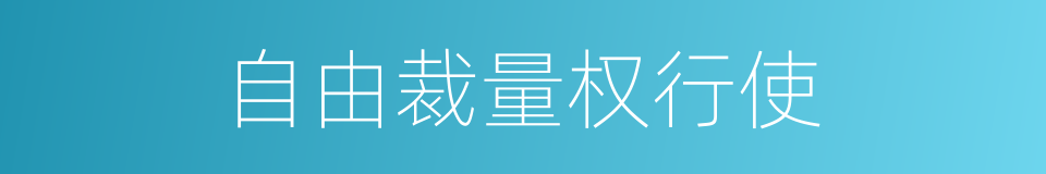 自由裁量权行使的同义词