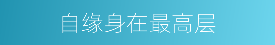 自缘身在最高层的同义词