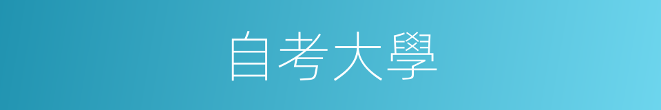 自考大學的同義詞
