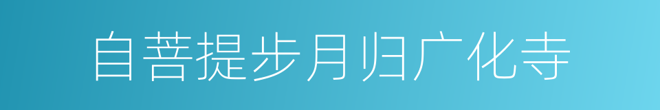 自菩提步月归广化寺的同义词