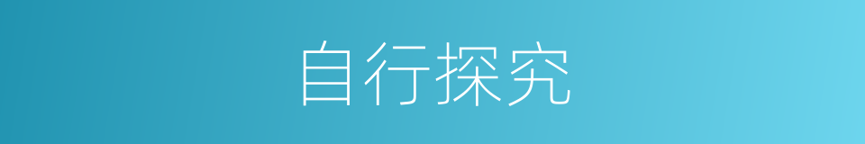 自行探究的同义词