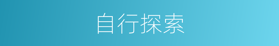 自行探索的同义词