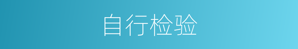 自行检验的同义词
